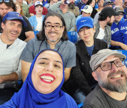 The development team at the Jays game